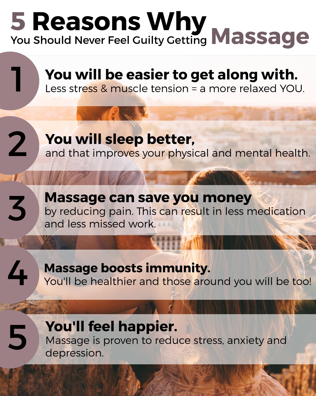 5 Reasons Not To Feel Guilty for Having a Massage. Recharge Therapeutic Massage & Wellness Studio